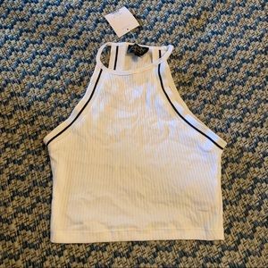 NWT TOPSHOP halter neck white crop top